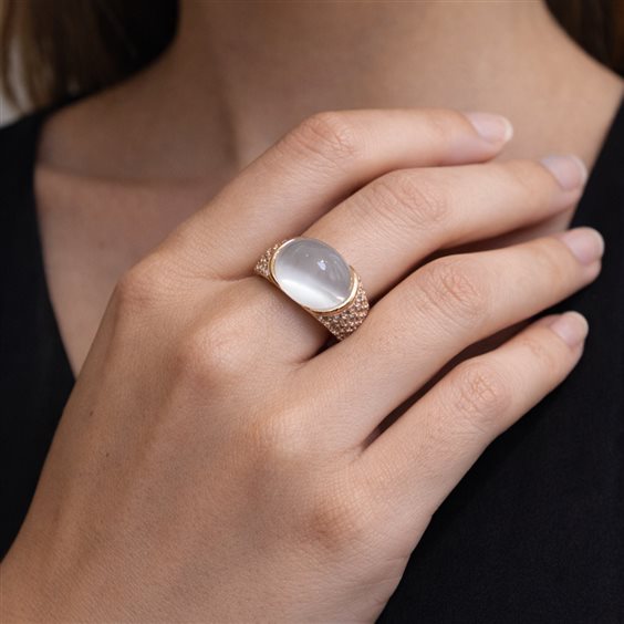 Ring Lucos Woman in Silver Quarzo idrotermale ES 843.BIANCO - ES 843.BIANCO